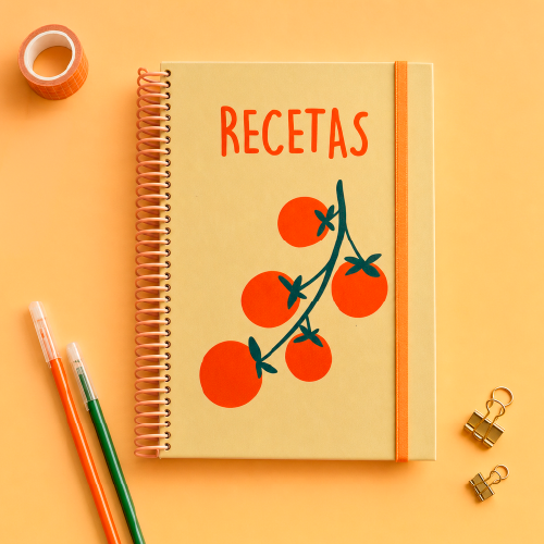 Cuaderno de recetas naranja A5