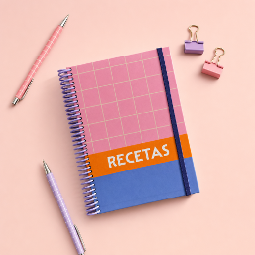 Cuaderno de recetas violeta A5